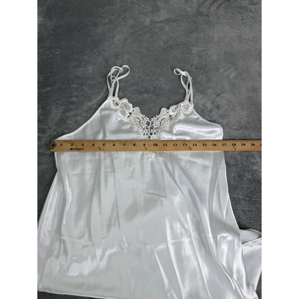 Vintage Y2K Lace Beaded Slip Dress Women's Size Medium White Fairy Dainty Bride - Picture 6 of 8